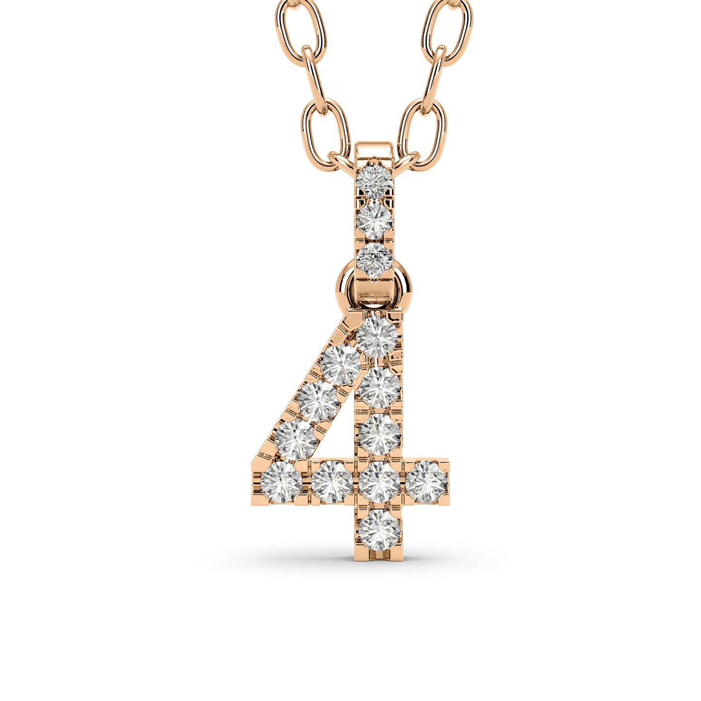 Diamond numeral pendants number charms 14k yellow/white/rose gold  P1225 & P1227