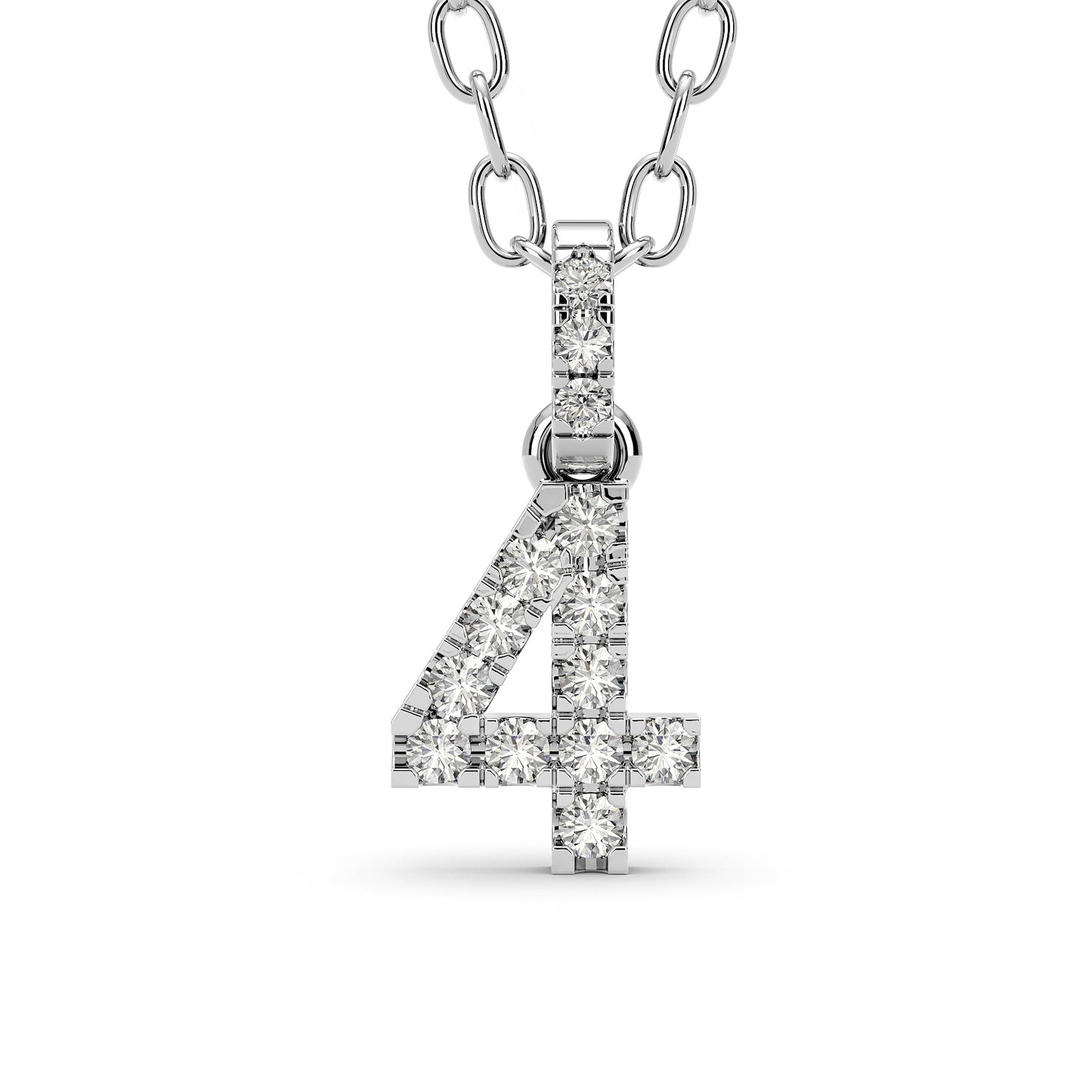 Diamond numeral pendant 14k yellow/white/rose P1225-4-8.5mm