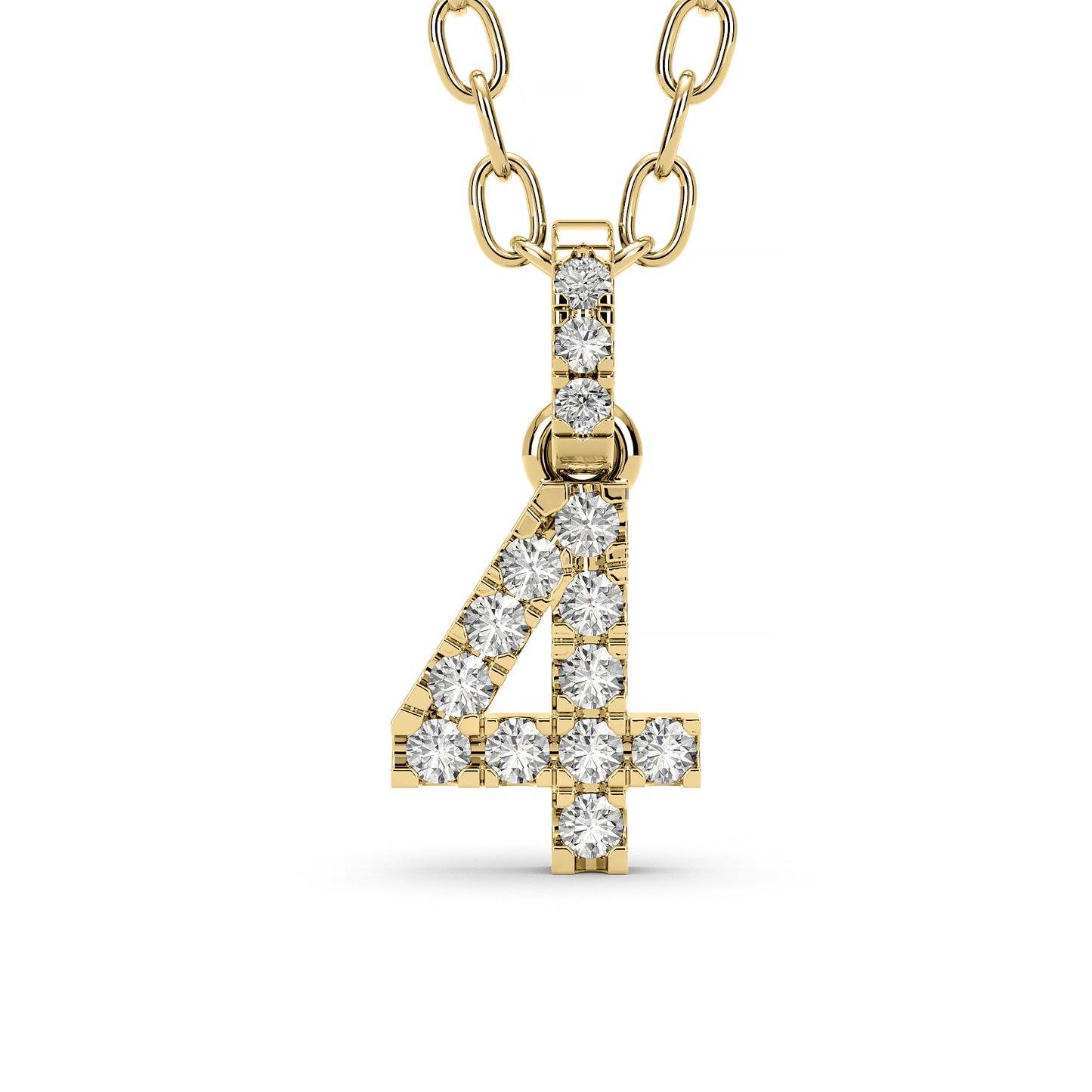 Diamond numeral pendants number charms 14k yellow/white/rose gold  P1225 & P1227