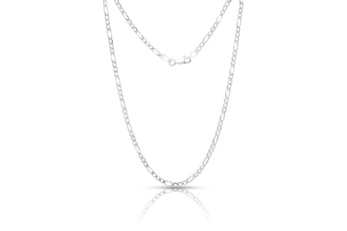 Pave figaro necklace chain 2.6mm