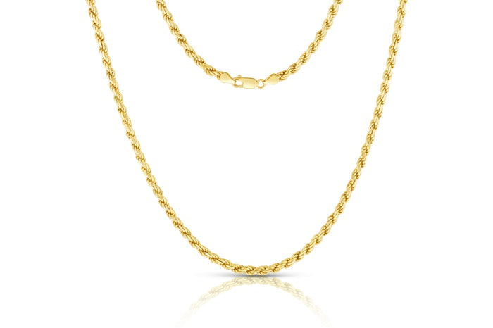 Diamond cut rope chain 3.8mm