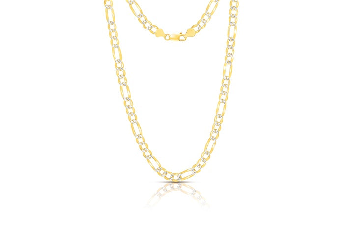 Pave figaro necklace chain 6.4mm