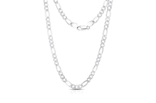 Pave figaro necklace chain 6.4mm