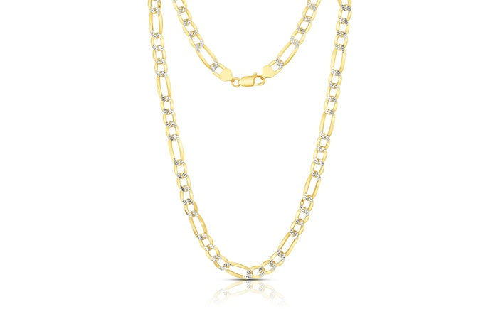 Pave figaro necklace chain 8mm