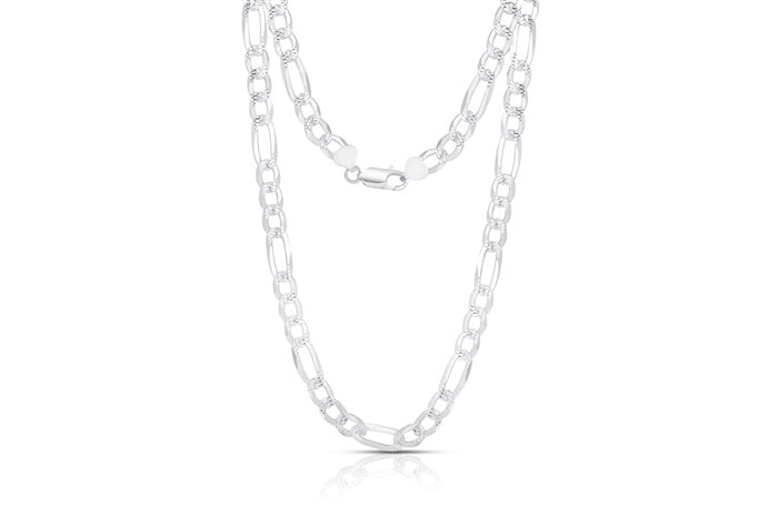 Pave figaro necklace chain 8mm