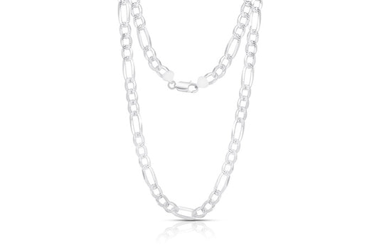 Pave figaro necklace chain 8mm