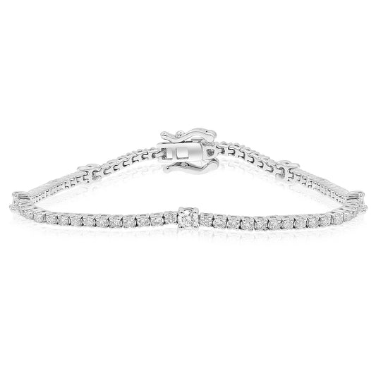 Diamond tennis bracelet 18k white gold AB10463