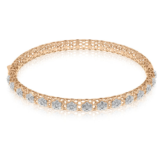 Diamond bangle bracelet 18k two tone  ABN10026A