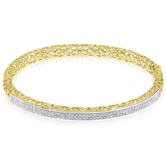 Diamond bangle bracelet 18k yellow gold ABN10027