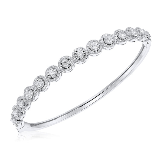 Diamond bangle bracelet 18k white gold ABN10030