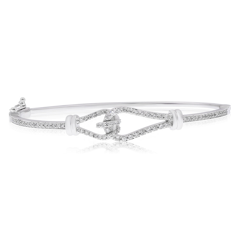 Diamond bangle bracelet 18k white gold ABN10072