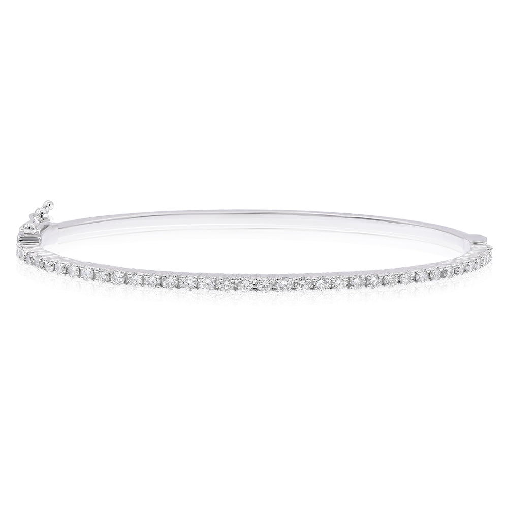 Diamond bangle bracelet 18k white gold ABN10074