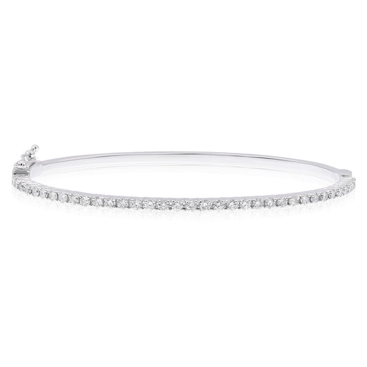 Diamond bangle bracelet 18k white gold ABN10074