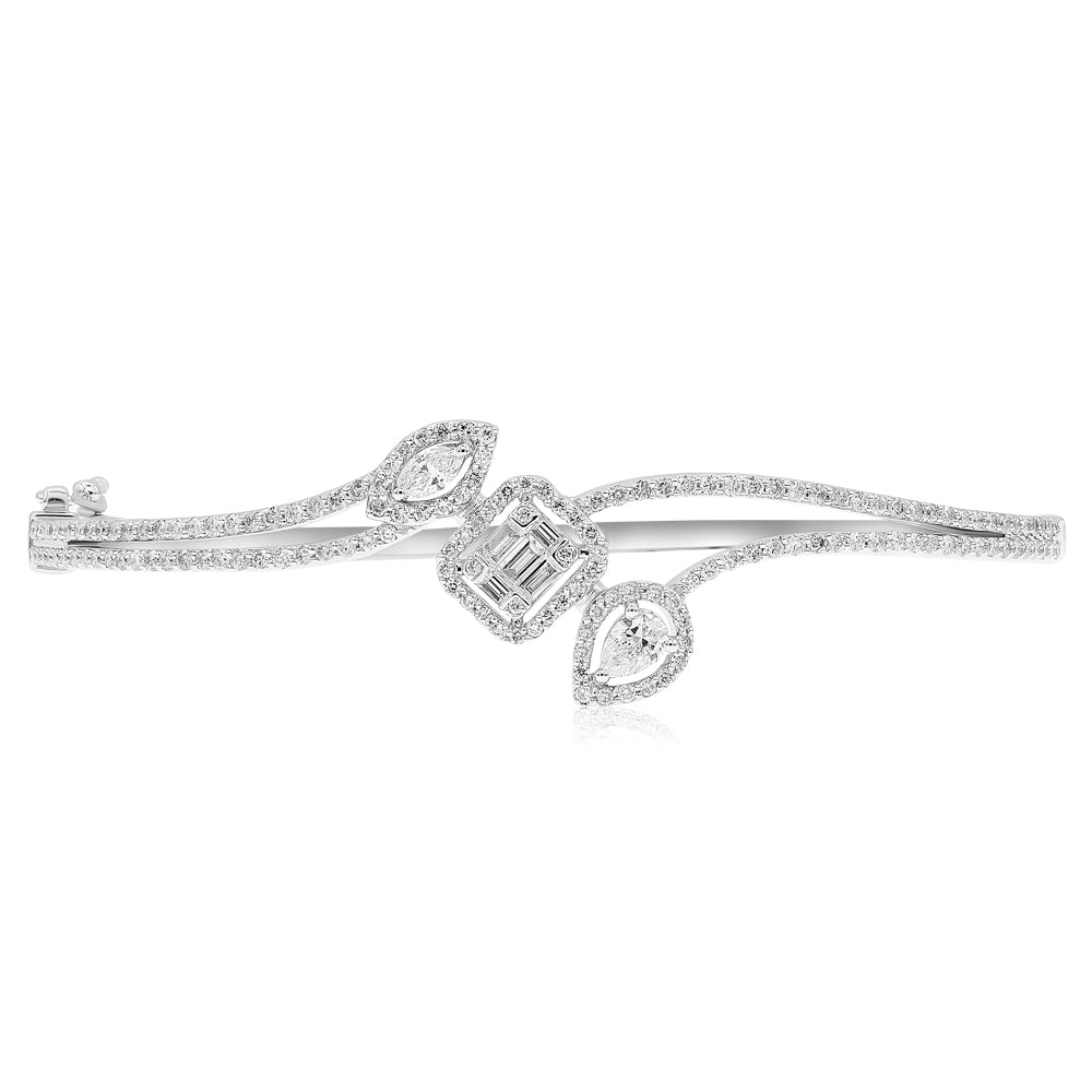 Diamond bangle bracelet 18k white gold ABN10091