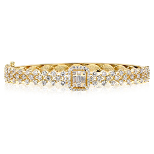 Diamond bangle bracelet 18k yellow gold ABN10093