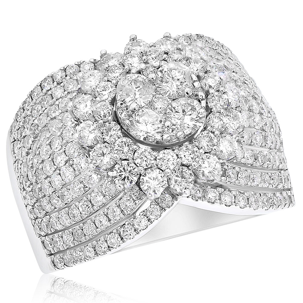 Cluster diamond ring 14k white gold ABR14930