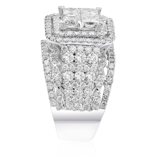 Cluster diamond ring 18k white gold ABR14957