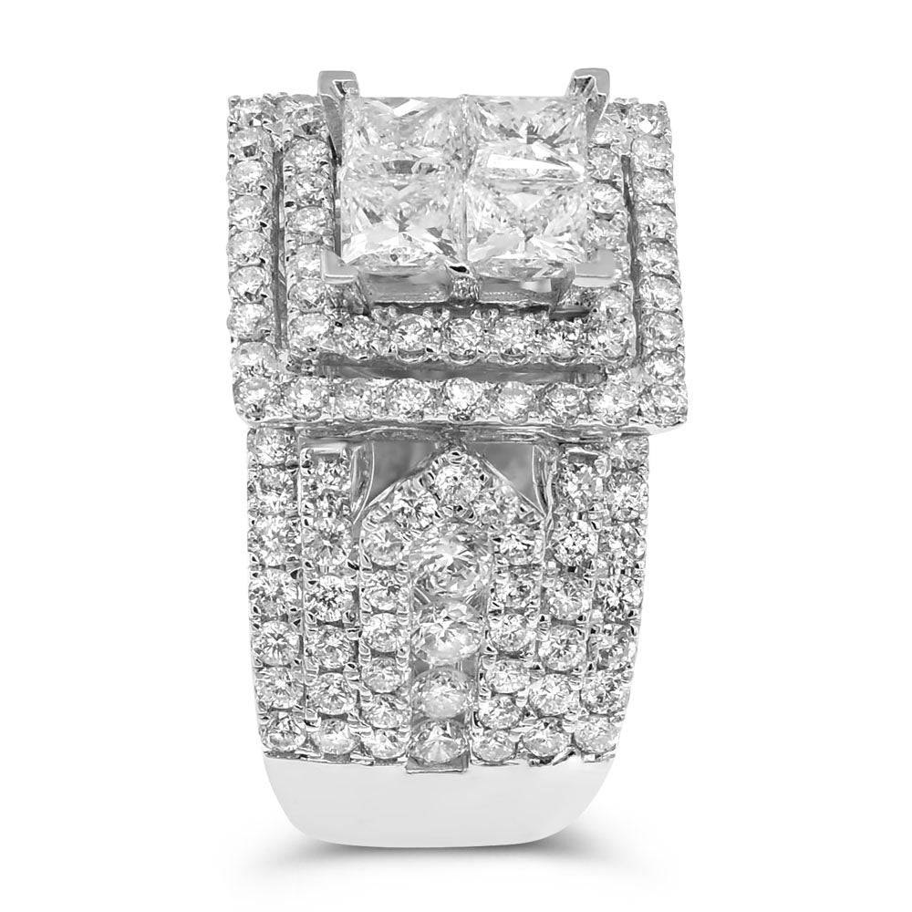 Cluster diamond ring 18k white gold ABR14967