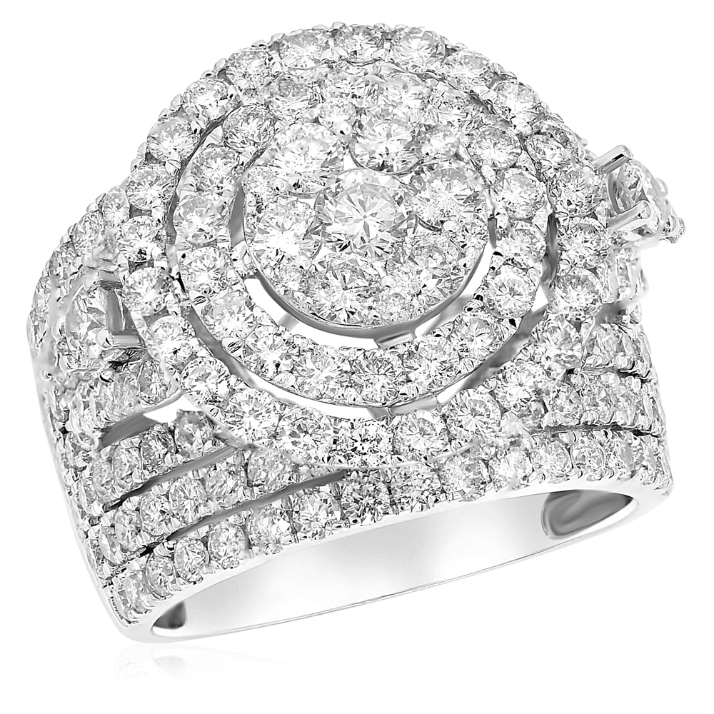 Cluster diamond ring 18k white gold ABR14975C