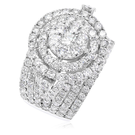 Cluster diamond ring 18k white gold ABR14975C