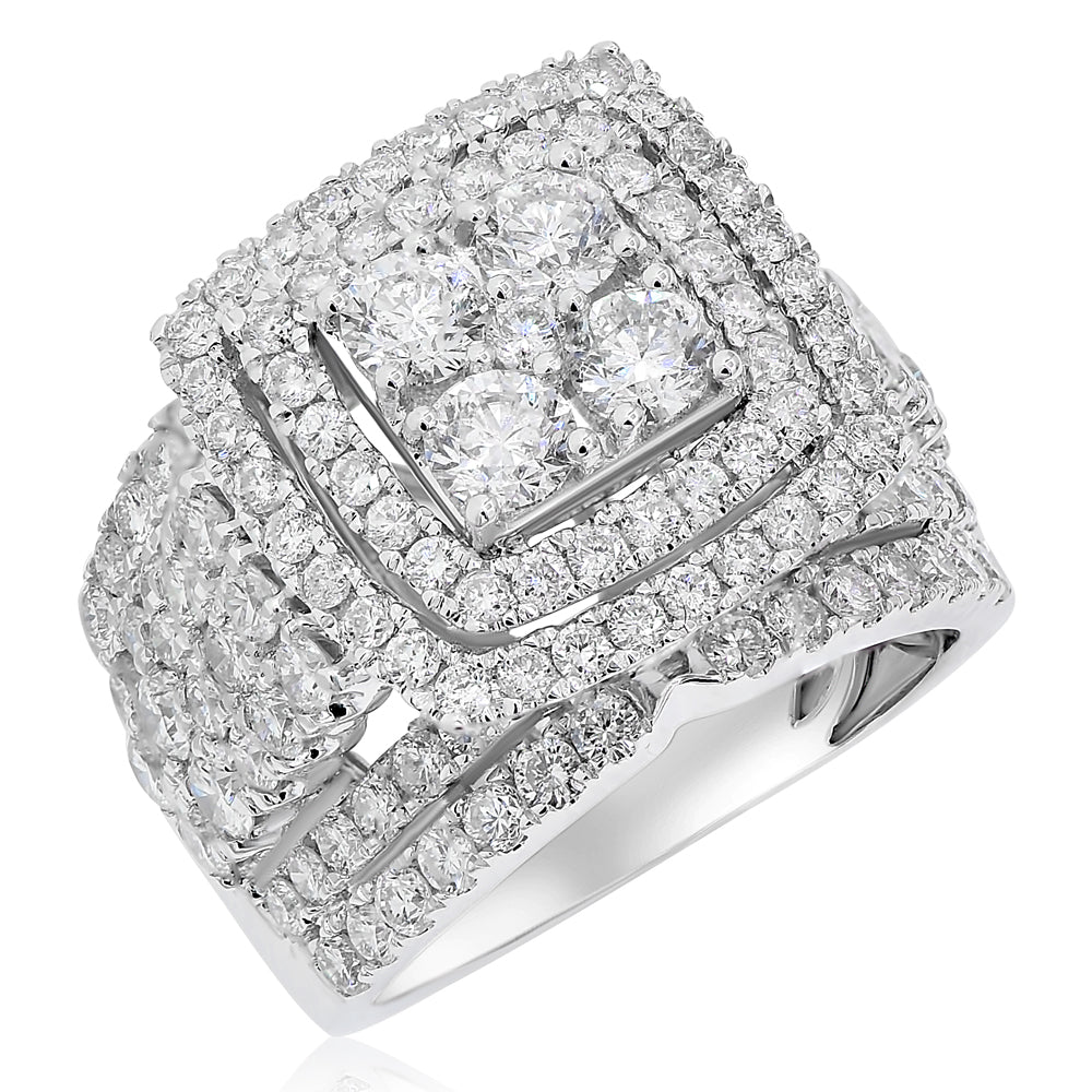 Cluster diamond ring 14k white gold ABR15425