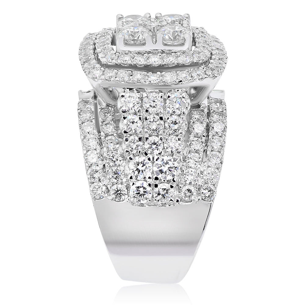 Cluster diamond ring 14k white gold ABR15425