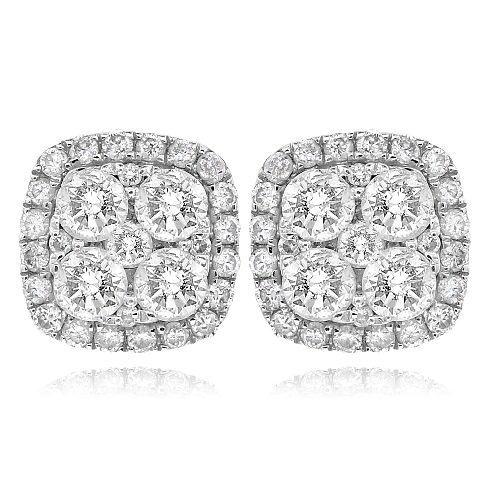 Diamond earrings 18k white gold AE10319A