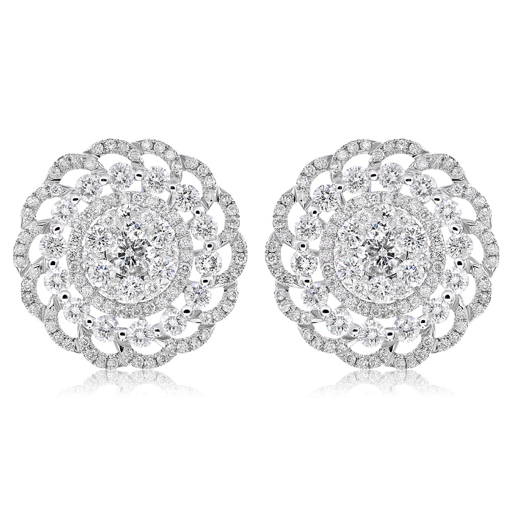 Diamond earrings 18k white gold AE1070