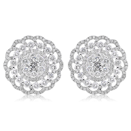 Diamond earrings 18k white gold AE1070