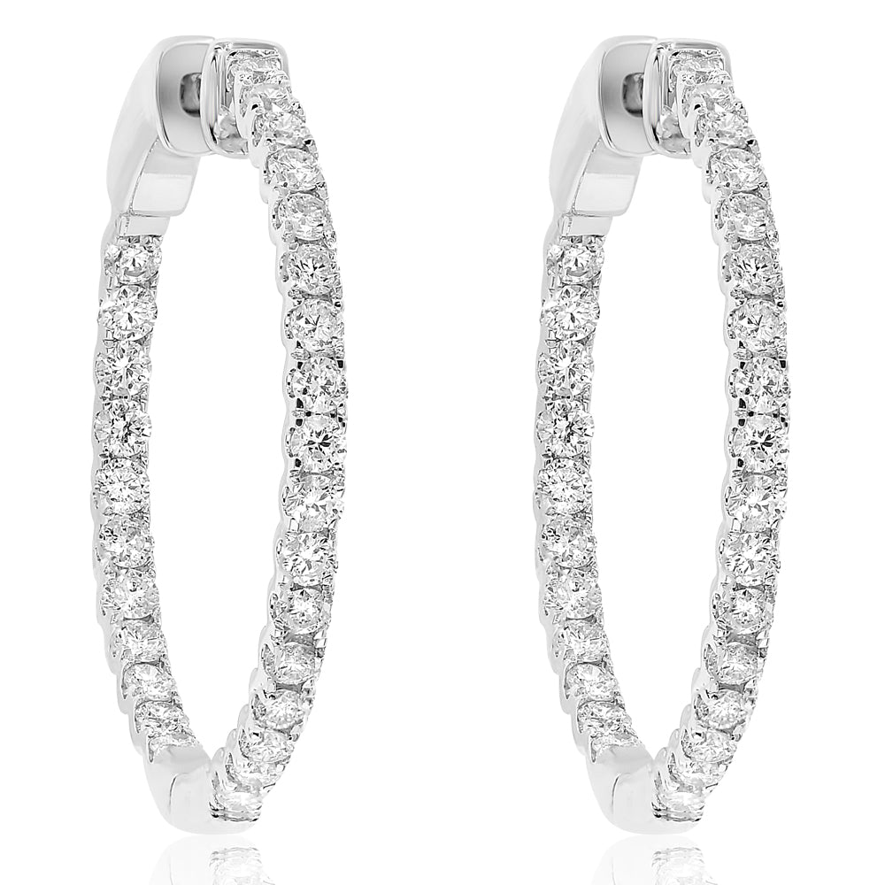 Diamond hoop earring 18k white gold AE11103