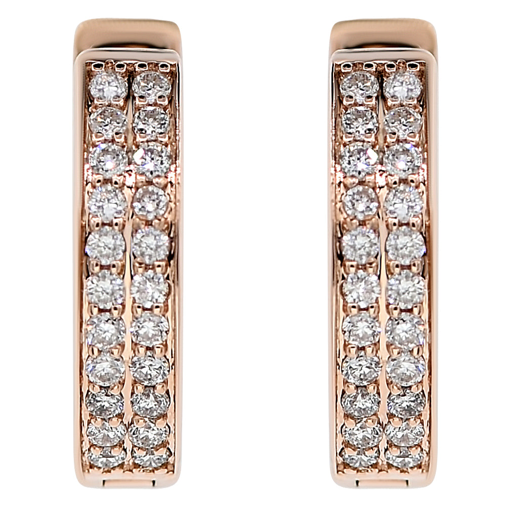 Diamond hoop earring 18k rose gold AE11231