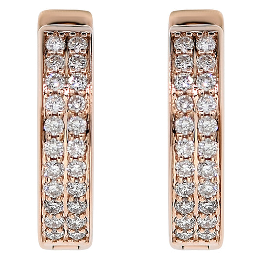 Diamond hoop earring 18k rose gold AE11231