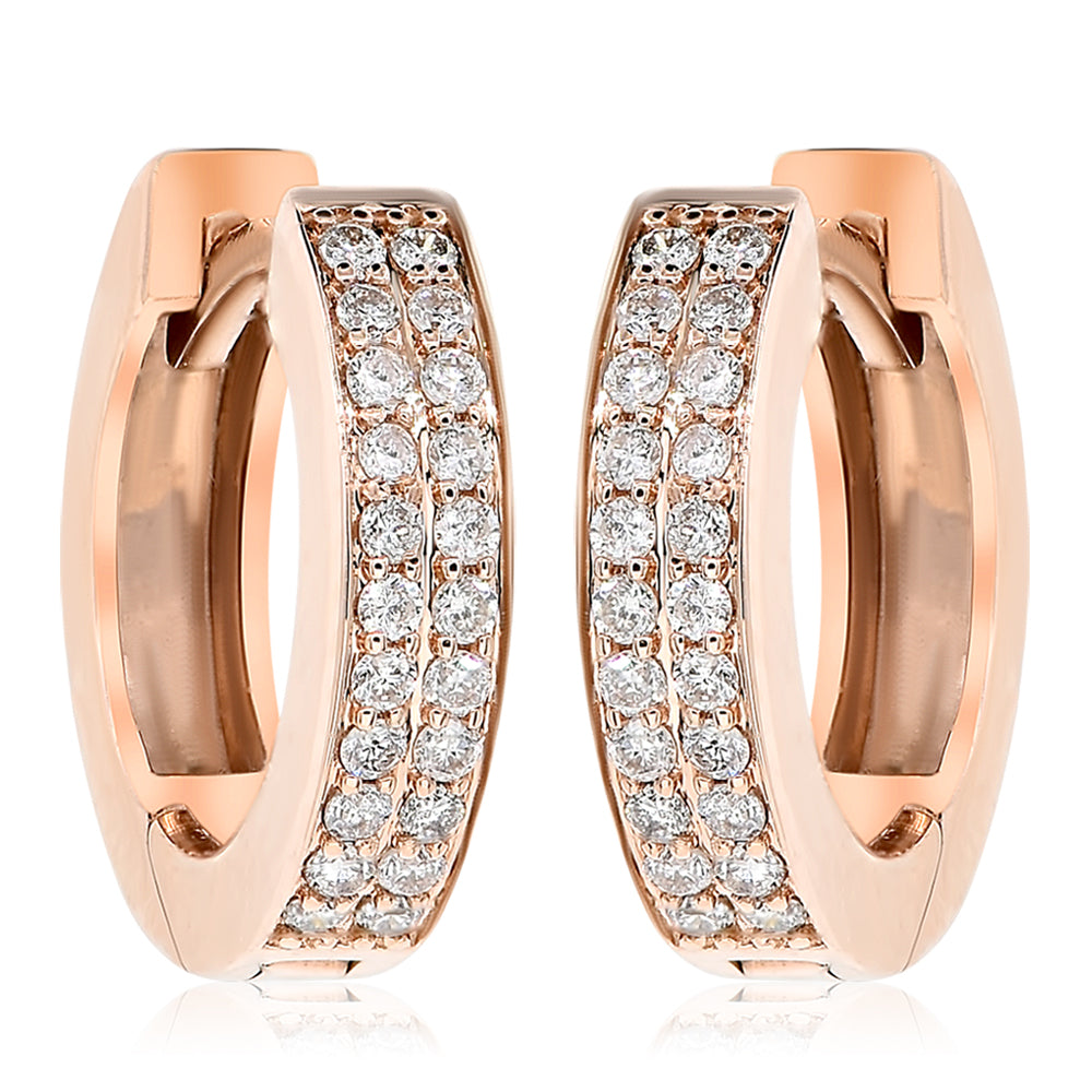 Diamond hoop earring 18k rose gold AE11231