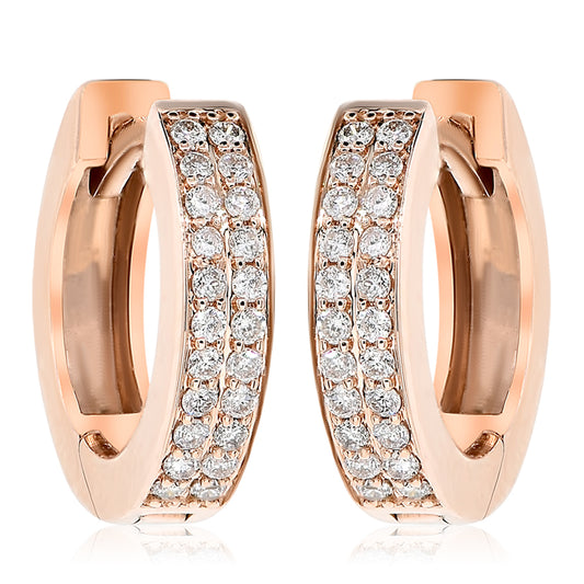 Diamond hoop earring 18k rose gold AE11231