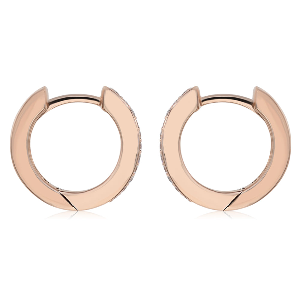 Diamond hoop earring 18k rose gold AE11231