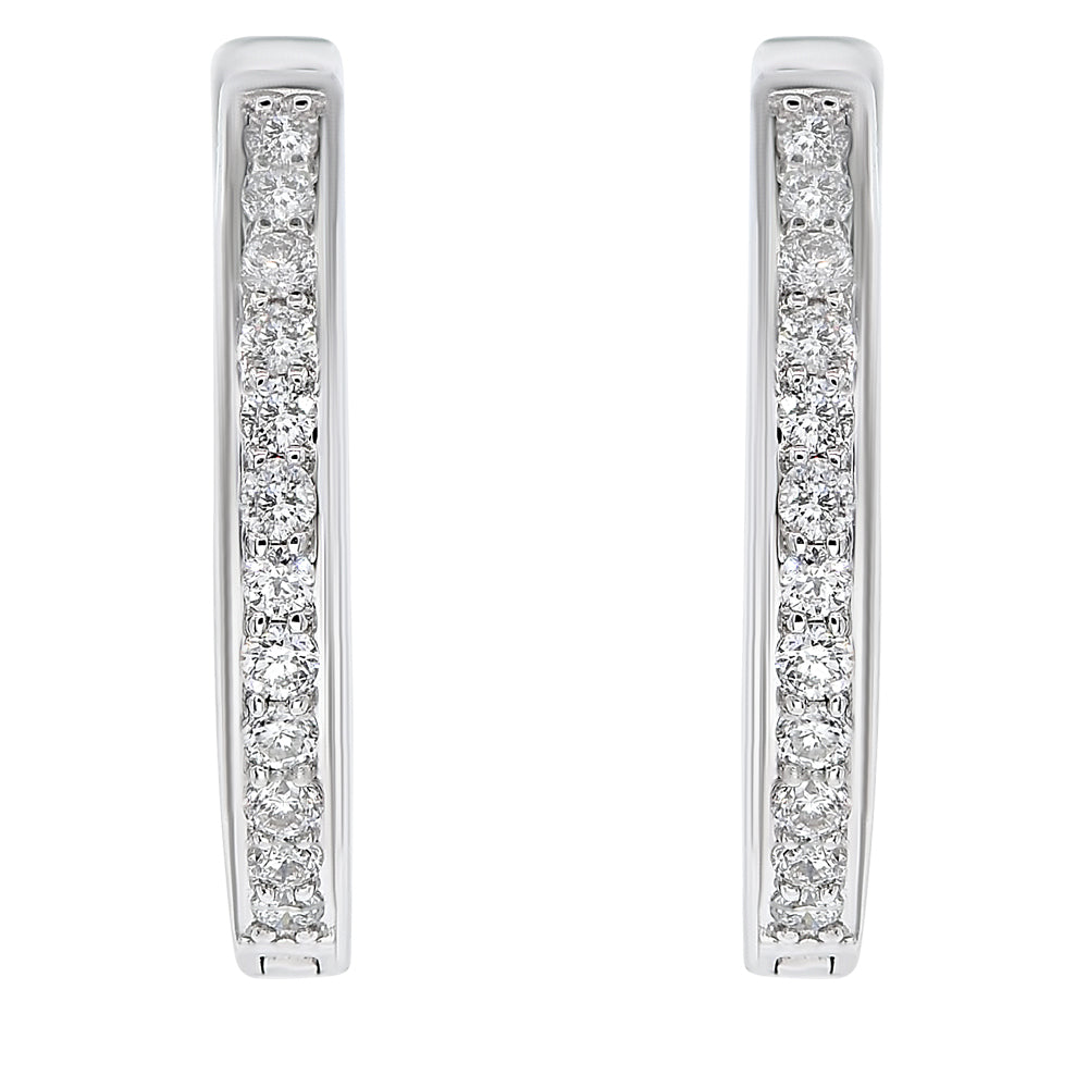 Diamond hoop earring 18k white gold AE11232