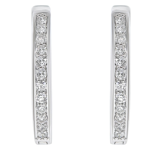 Diamond hoop earring 18k white gold AE11232