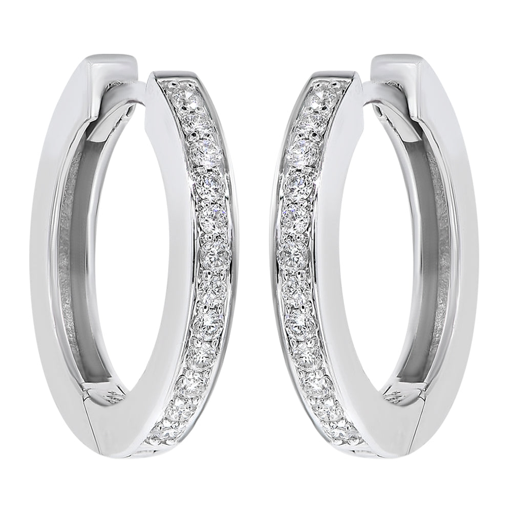 Diamond hoop earring 18k white gold AE11232