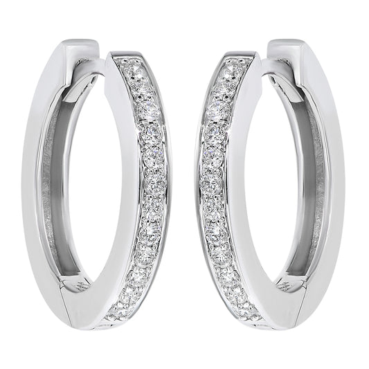 Diamond hoop earring 18k white gold AE11232