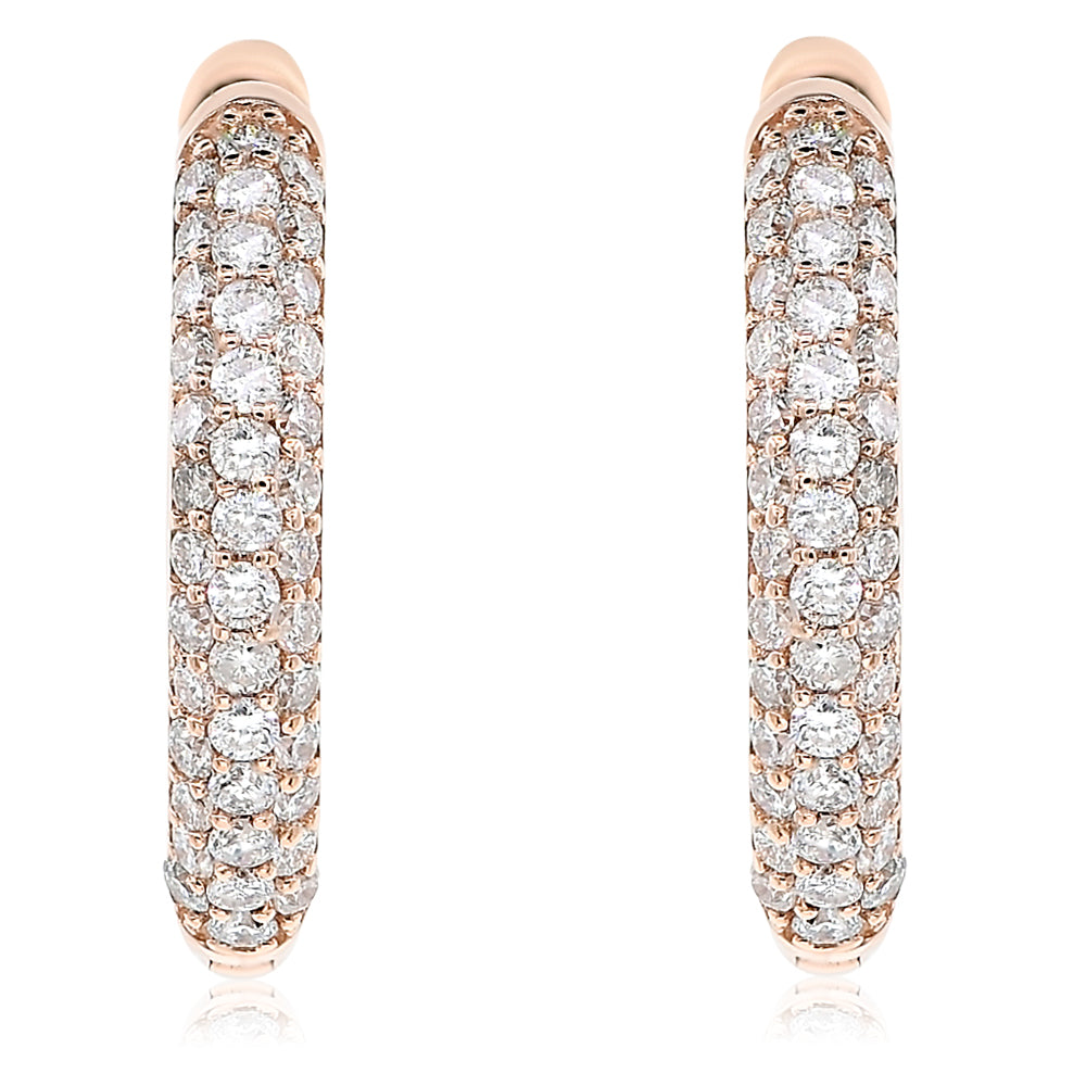 Diamond hoop earring 18k rose gold AE11233