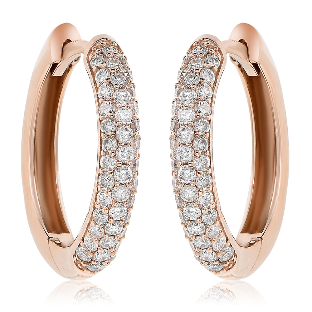 Diamond hoop earring 18k rose gold AE11233