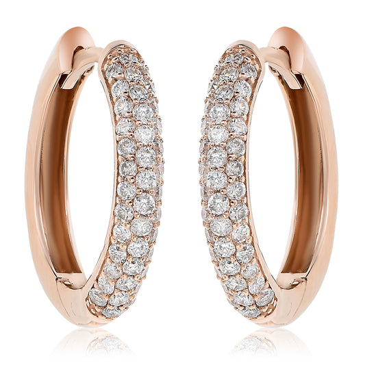 Diamond hoop earring 18k rose gold AE11233