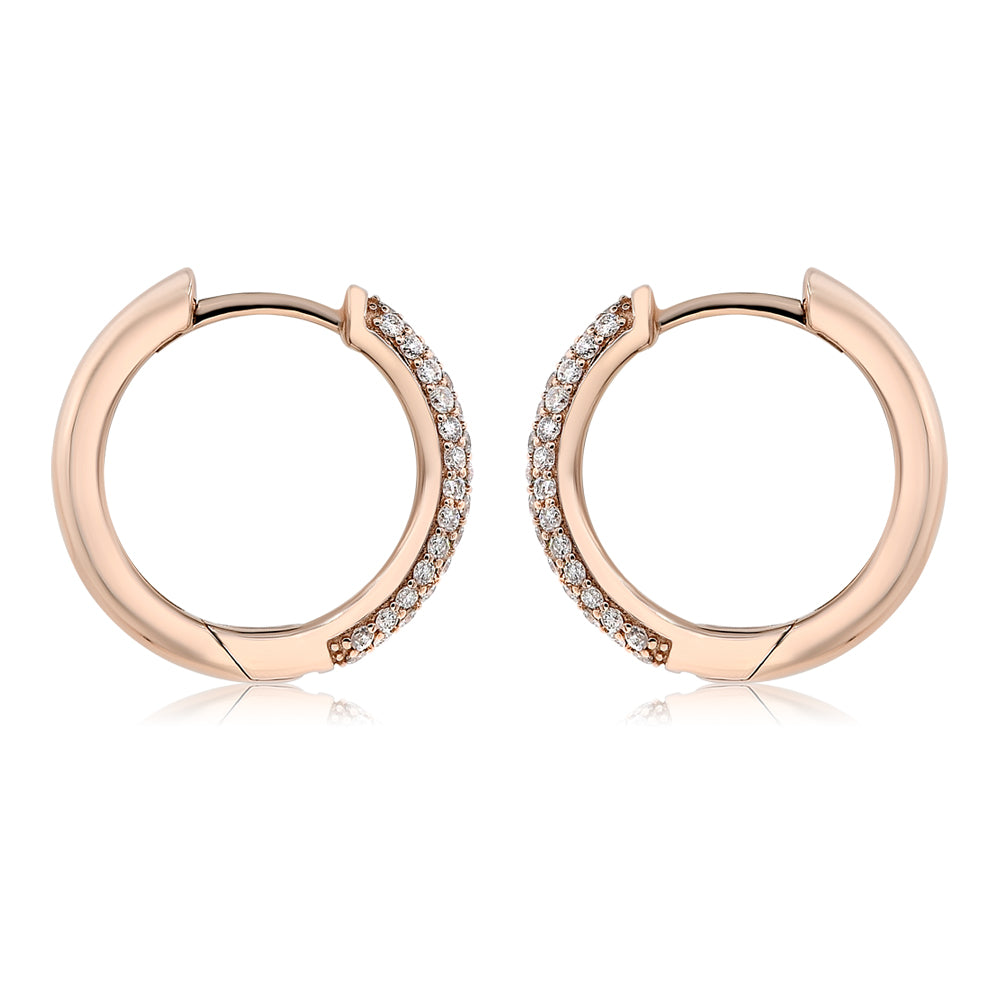 Diamond hoop earring 18k rose gold AE11233