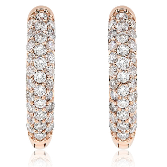 Diamond hoop earring 18k rose gold AE11234