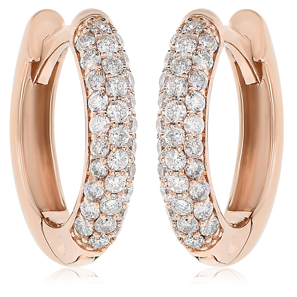 Diamond hoop earring 18k rose gold AE11234