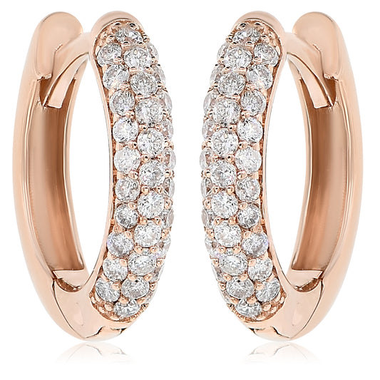 Diamond hoop earring 18k rose gold AE11234