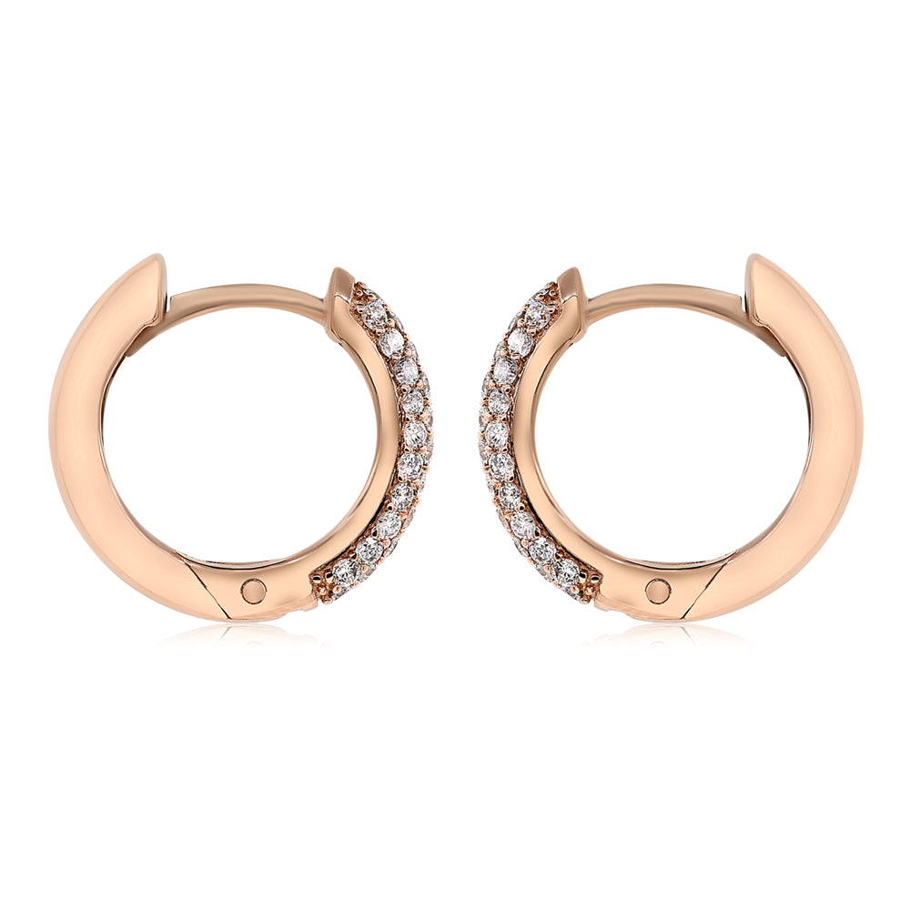 Diamond hoop earring 18k rose gold AE11234