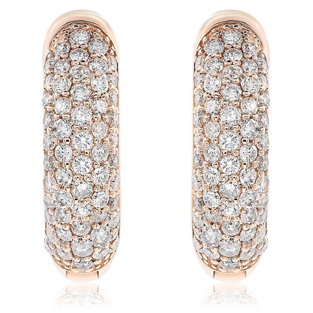 Diamond hoop earring 18k rose gold AE11237