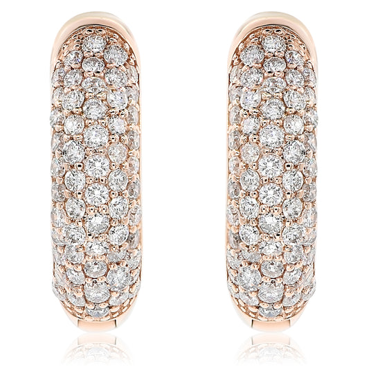 Diamond hoop earring 18k rose gold AE11237