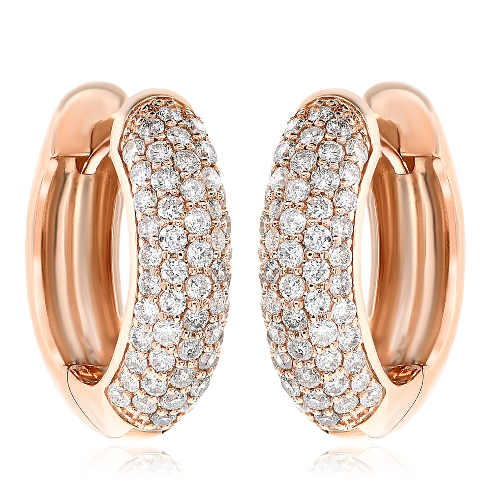 Diamond hoop earring 18k rose gold AE11237